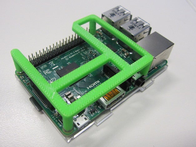 rpi apoyo de pantalla táctil la electrónica raspberry pi caso spi 3D print model - Mito3D