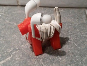 piccolo cane legato cuffie gadget 3d print model - Mito3D