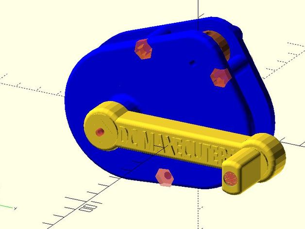 motore dell'argano di gomma modelli alimentati hobby ingranaggi modello aereo openscad 3D print model - Mito3D