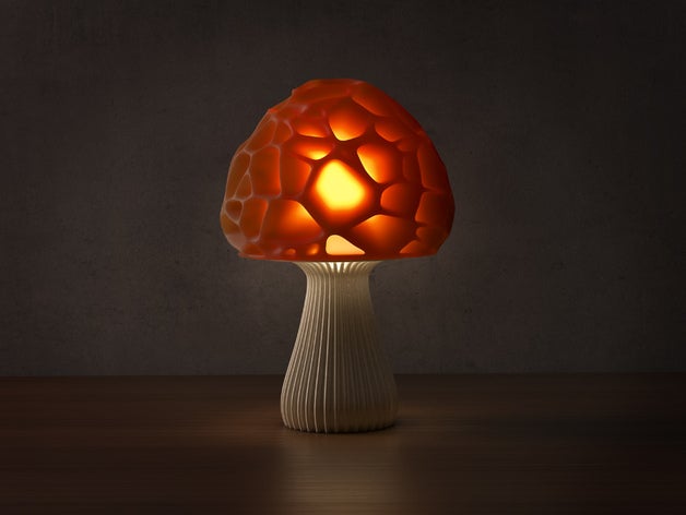 voronoi fungo lampada 2 arredamento casa 3D print model - Mito3D