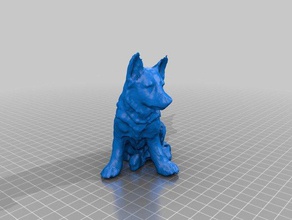 versão stl chien berger allemand dog alemão cão animais 3d print model - Mito3D