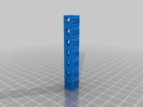 214-224 temp tower 3d printing tests customized 3d print model - Mito3D