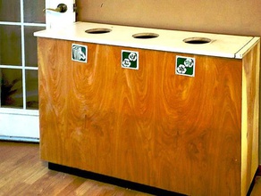 recycle center labels organization green plaque bin 3d print model - Mito3D