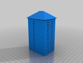 kule blok 3d baskı Daire bina casa kiralık daire tasarım düz yüksek ev düşük bütçe barınak basit taslak skyline gökdelen uzun boylu 3d print model - Mito3D