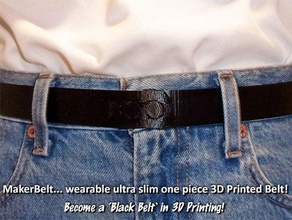 makerbelt indossabile ultra slim e un pezzo stampato in 3d belt accessories accessory apparel clothes clothing custom designer dress dress-up fashion fashionable fun halloween jewellery novelty party stylish trendy unique 3d print model - Mito3D