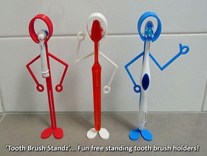 tooth brush standz fun free standing holders office bathroom birthday christmas clever designer electric fathers gift household mothers novel novelty organization present smart teeth tidy toothbrush holder toothpaste unique 3d print model - Mito3D
