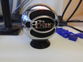 blue snowball microphone short desk stand audio 3d print model - Mito3D