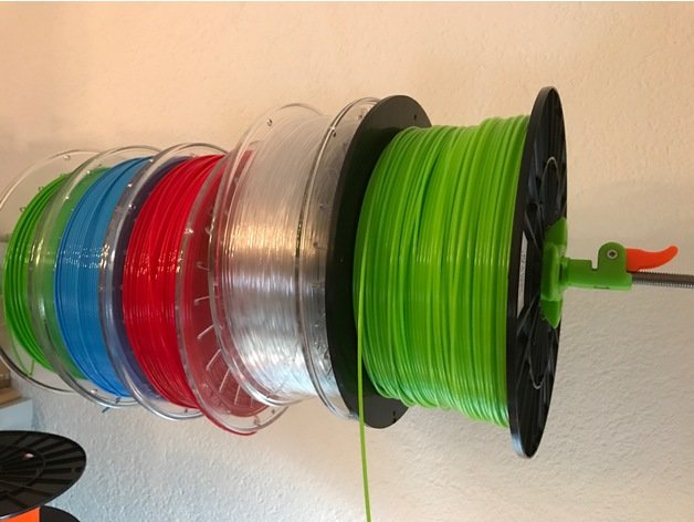 filament spool wall mount quick snap lock 3d printer accessories ball bearing cone holder snap-on snapfit 3D print model - Mito3D