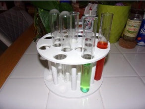 kleine ronde reageerbuisrek biologie chemie laboratorium van lab-apparatuur de wetenschap reageerbuis houder test tube staan 3d print model - Mito3D