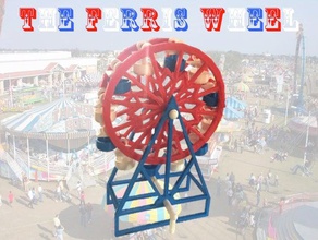 ferris wheel mechanical toys amusement park assemble assembly baileyandzack band blue build carnival fair fun handle pulley red ride rubber spin turn white 3d print model - Mito3D