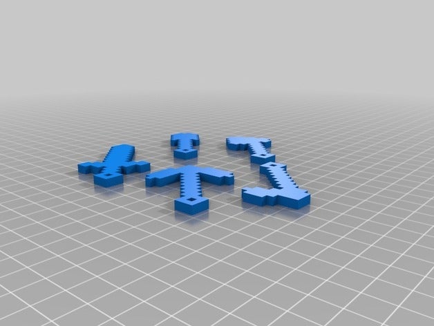 minecraft outils de porte-clés 3D print model - Mito3D