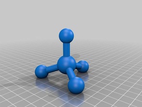 ch4 - metano molécula modelo de rótulo a física astronomia química 3d print model - Mito3D