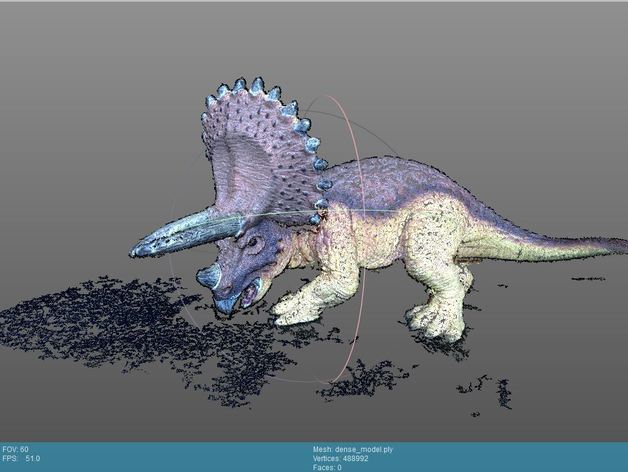 mini dino triceratops animals 3d scan dinosaurs 3D print model - Mito3D