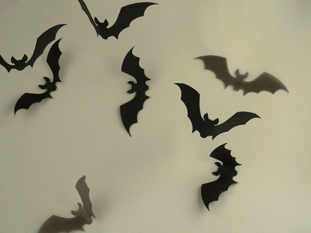 flat bats decor black classic faberdasher faberdashery halloween prop smoky 3D print model - Mito3D
