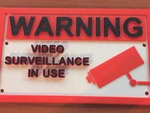 video surveillance sign outdoor garden 3d print model - Mito3D