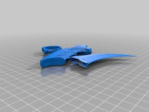 karambit knife red blue props 3d print model - Mito3D