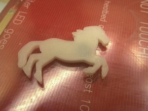 cavalo ímã simplificado 2d arte 3d print model - Mito3D