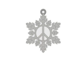 peace snowflake art 3d pendant bong easy print contest reagge snow flake 3d print model - Mito3D