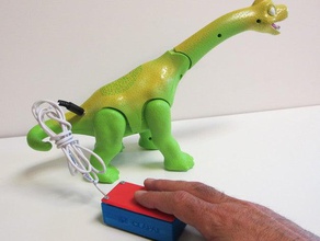 pulsador fr5 - botón de juguete juego accesorios la accesibilidad assitive technology dedo dedos dinosaur disability discapacidad handicap mano play pulsar push pushbutton 3d print model - Mito3D