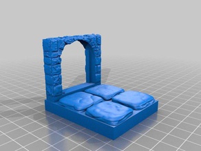 openforge stone arch edge doorway toy game accessories dnd tiles dungeon miniatures pathfinder rpg tabletop terrain 3d print model - Mito3D