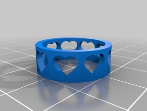 my customized heart ring elaine rings 3d print model - Mito3D