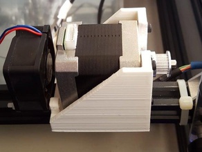 cobblebot axe horizontal mod 3d de l'imprimante pièces 2020 extrusion galet poulie renvoi openbuilds moteur pas à montage vslot x-tendeur 3d print model - Mito3D