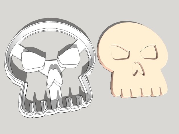 skull cookie cutter kitchen dining cookies halloween 3D print model - Mito3D