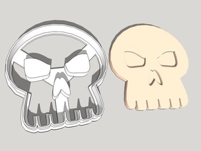 skull cookie cutter kitchen dining cookies halloween 3d print model - Mito3D