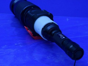 forraderultrafire c8 adaptateur gbeam de la caméra créé freecad gbeam-lumière l'adaptateur guerillabeam 3d print model - Mito3D