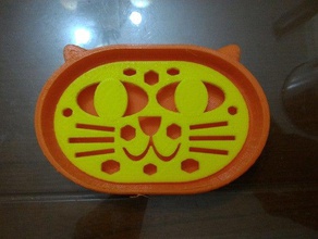 cat soap holder chinese accessories 3d print model - Mito3D