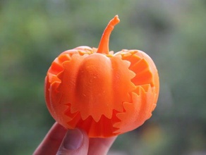 geared pumpkin halloween interactive art gears gear mashup mechanism orange 3d print model - Mito3D