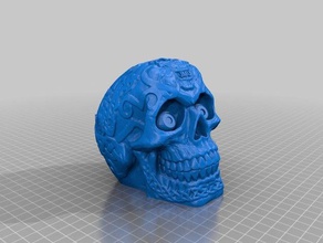 celta crânio, coluna vertebral da base de dados jmu remix decoração 3d print model - Mito3D