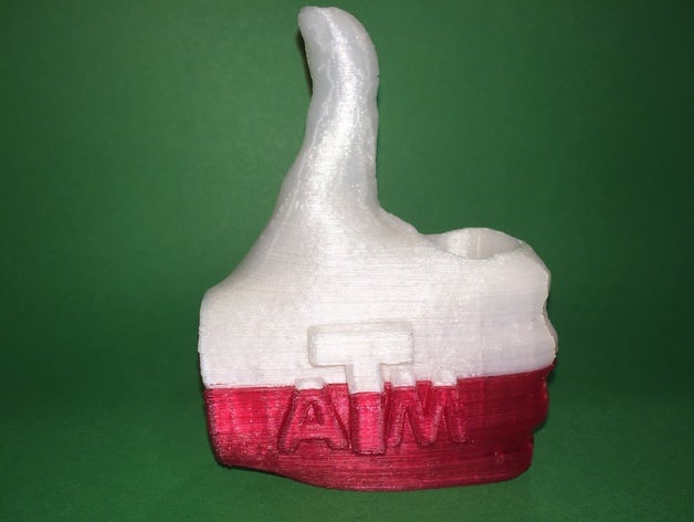 gig em thumbs up pencil holder signs logos 3D print model - Mito3D