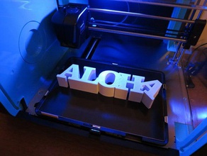 aloha variabele woord sculptuur sculpturen aangepast hawaï 3d print model - Mito3D
