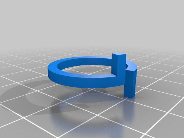 2l anel quadrado jóias letras 3D print model - Mito3D