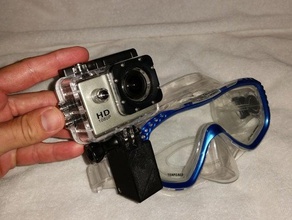 gopro sjcam snorkel mask adapter sport outdoors dive gofau mount scuba 3d print model - Mito3D