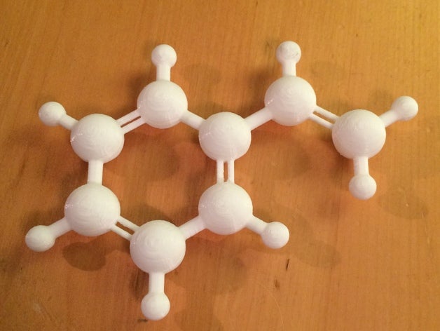molecola di stirene biologia 3D print model - Mito3D
