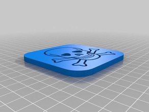 coaster embossed skull signs logos customized 3d print model - Mito3D
