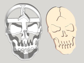 cracked skull cookie cutter kitchen dining halloween 3d print model - Mito3D
