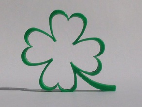 clover decoration 3d four leaf 4 cloverleaf saint patrick patricks 3d print model - Mito3D
