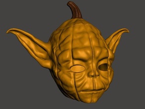 yoda-o-lantern creatures halloween jack-o-lantern pumpkin star wars tea light 3d print model - Mito3D