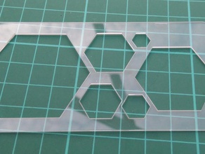 benzene stencil learning chemistry cutout hexagon lasercut ring 3d print model - Mito3D