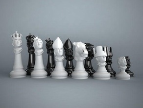 chess set out my own head 3d print model - Mito3D