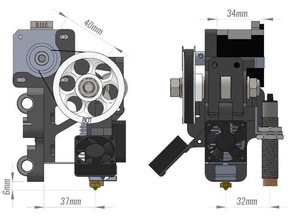 e3d v6 acionadas por correia extrusora de 3mm 175mm prusa i3 a impressora extrusoras gt2 polia indutivo sonda 3d print model - Mito3D