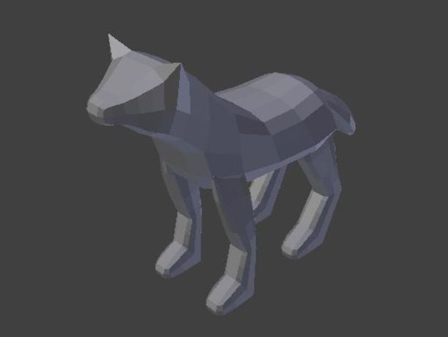 low poly lupo animali 3D print model - Mito3D