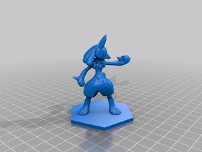 lucario super smash bros base giochi pokemon figure video 3d print model - Mito3D