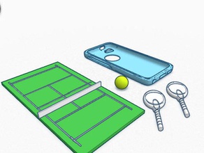 iphone 5c caso mini campo da tennis con racchette palla mobile 3d print model - Mito3D