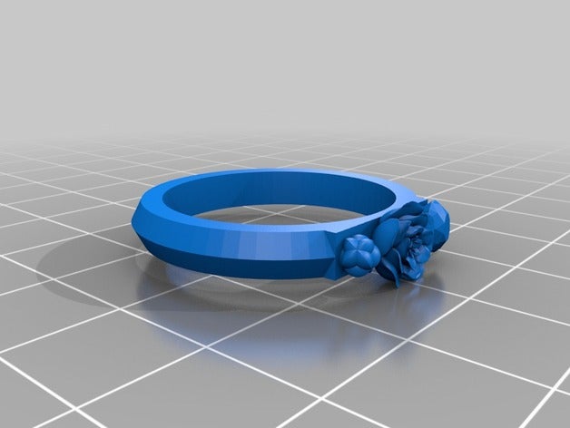 roses simple ring rings 3D print model - Mito3D