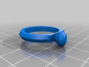 único anel de diamante anéis 3d print model - Mito3D