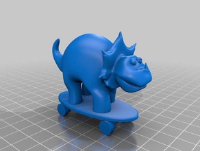 dino de skate a los animales dinosaurio 3d print model - Mito3D